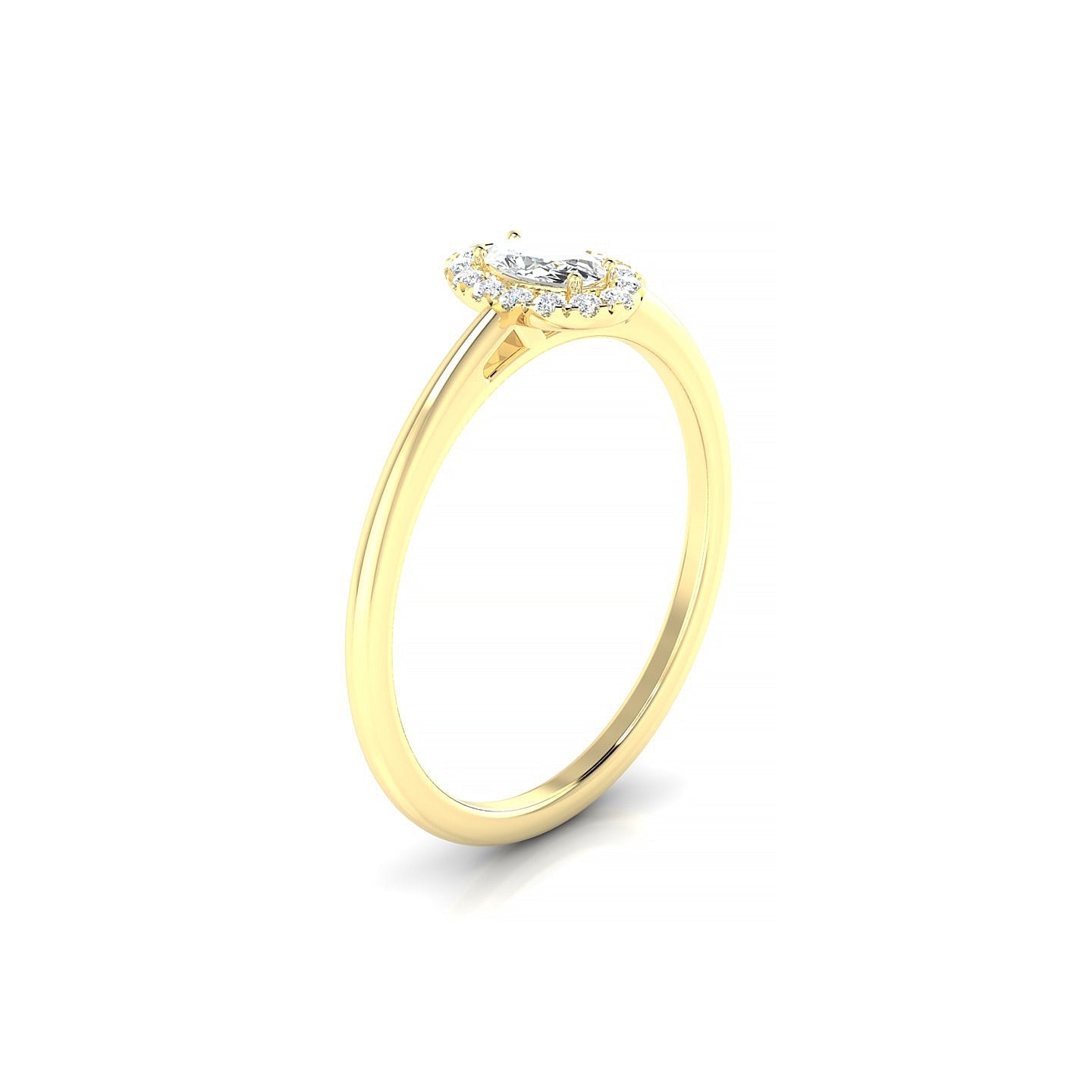 Solar | 18k Yellow Gold 5 x 3 mm Oval Diamond Ring