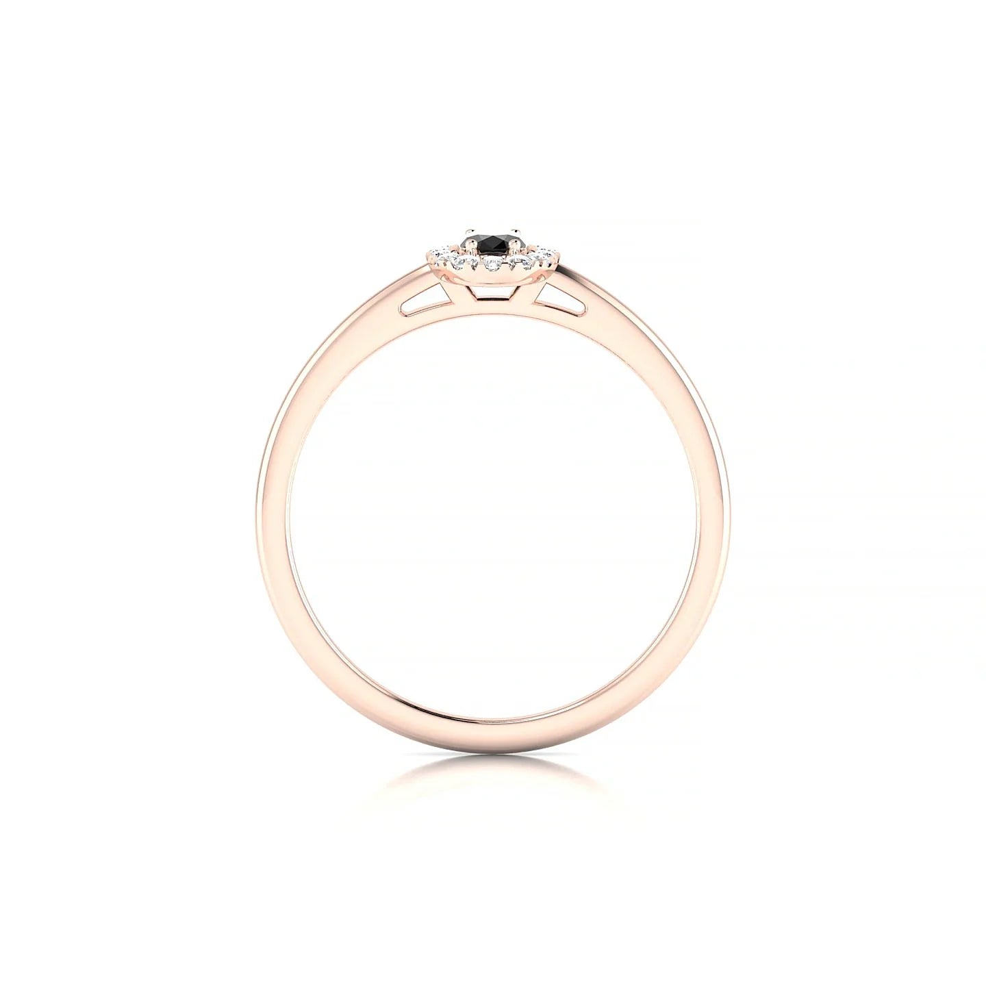 Solar | 18k Rose Gold 5 x 3 mm Oval Black Diamond Ring
