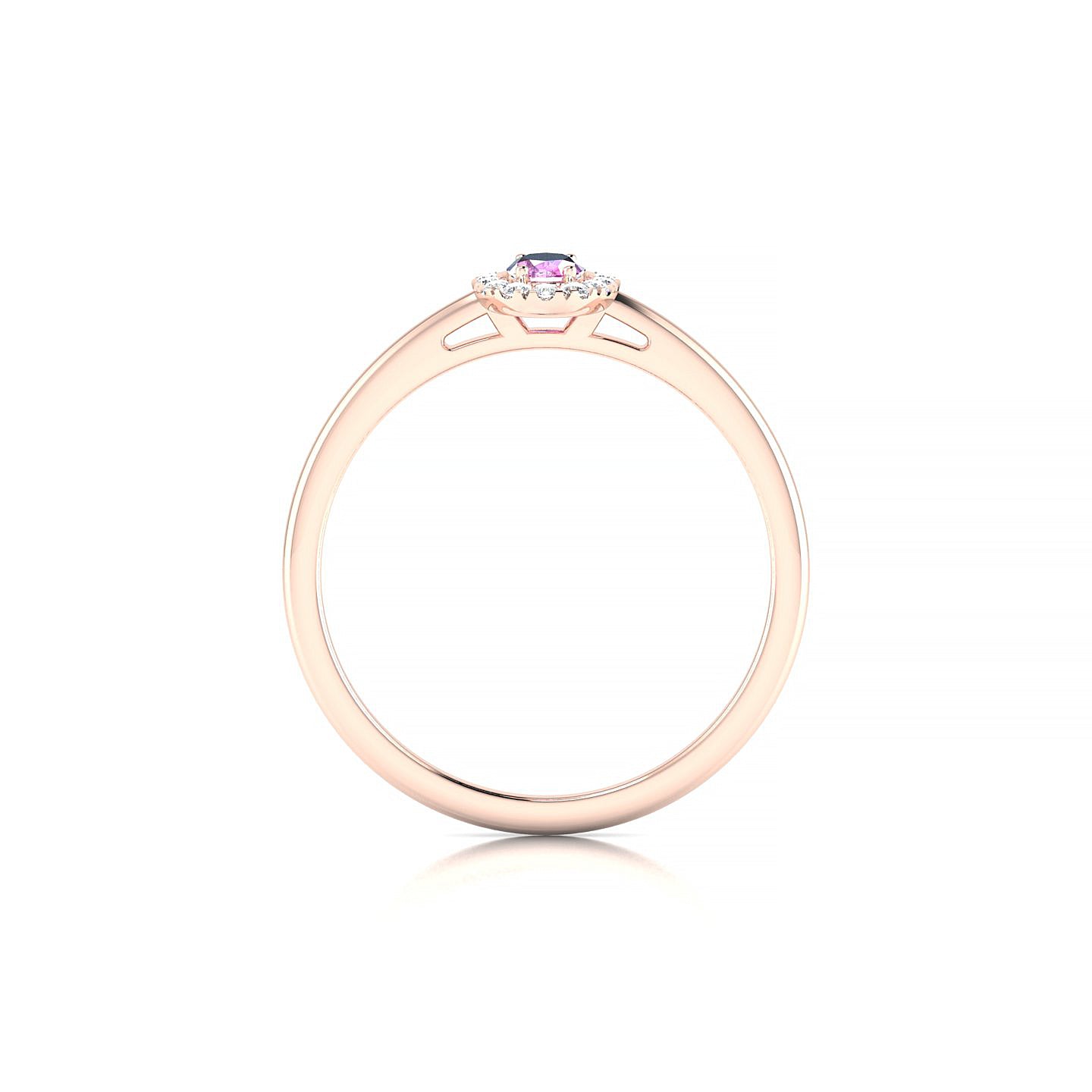 Solar | 18k Rose Gold 5 x 3 mm Oval Pink Sapphire Ring