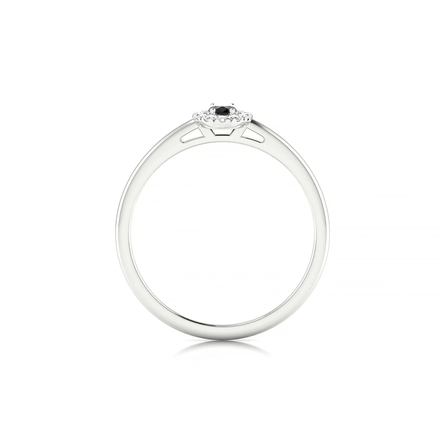 Solar | 18k White Gold 5 x 3 mm Oval Black Diamond Ring