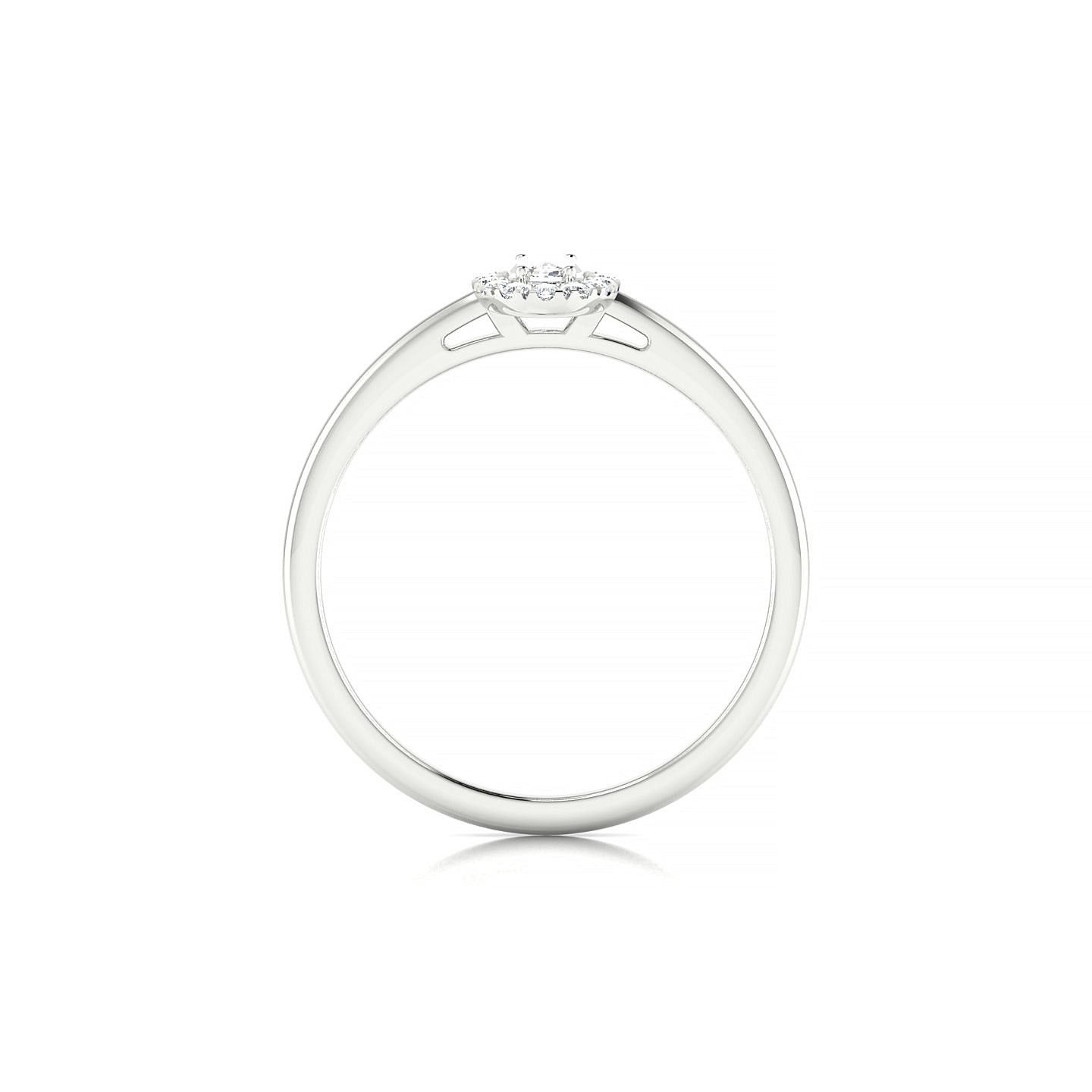 Solar | 18k White Gold 5 x 3 mm Oval Diamond Ring