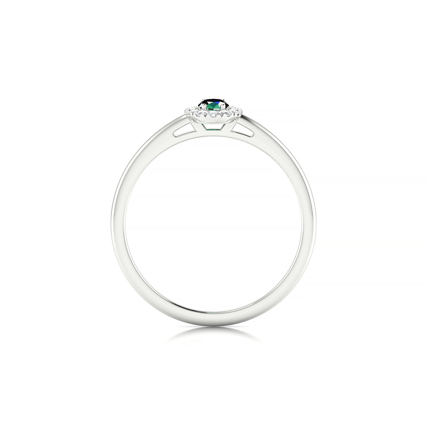 Solar | 18k White Gold 5 x 3 mm Oval Emerald Ring