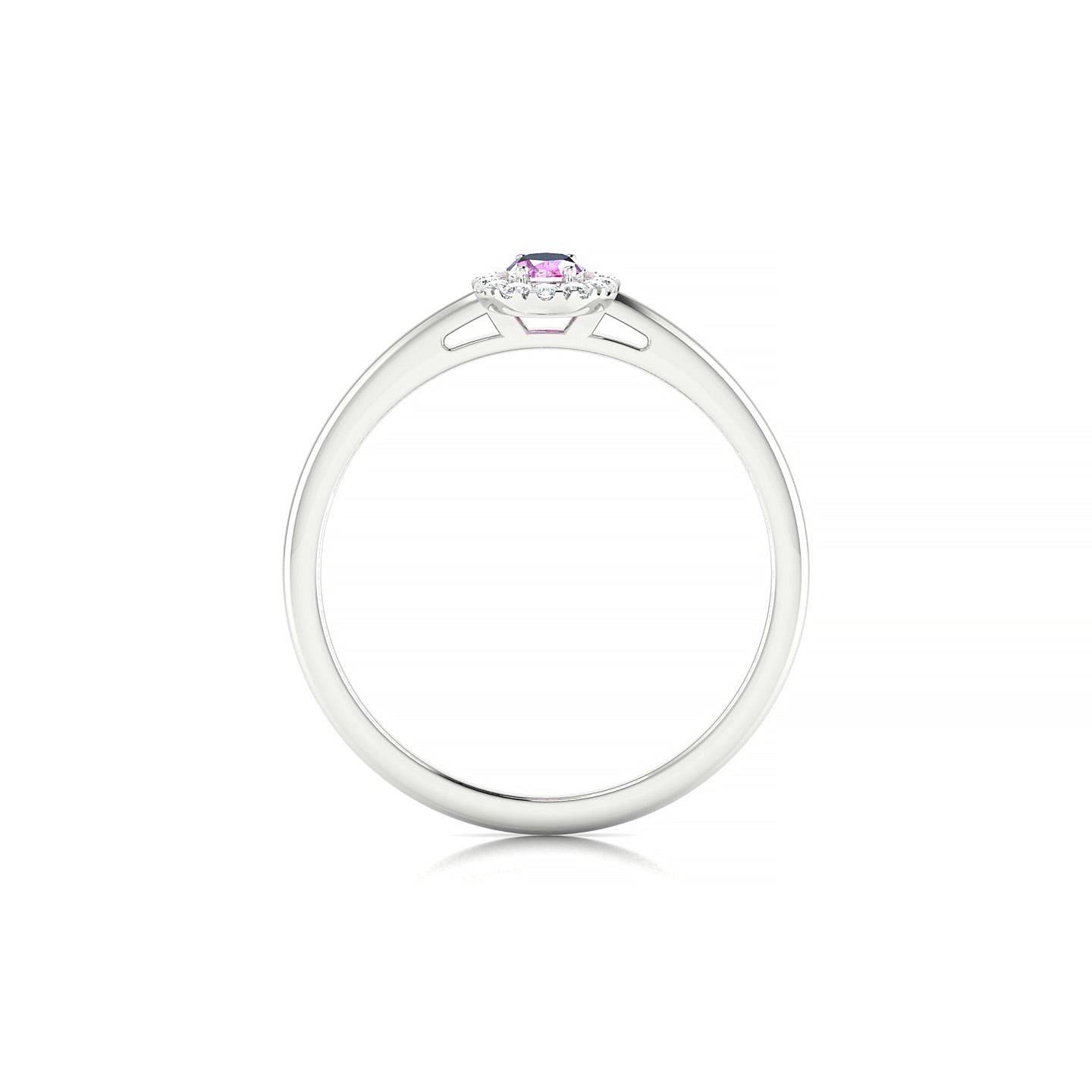 Solar | 18k White Gold 5 x 3 mm Oval Pink Sapphire Ring