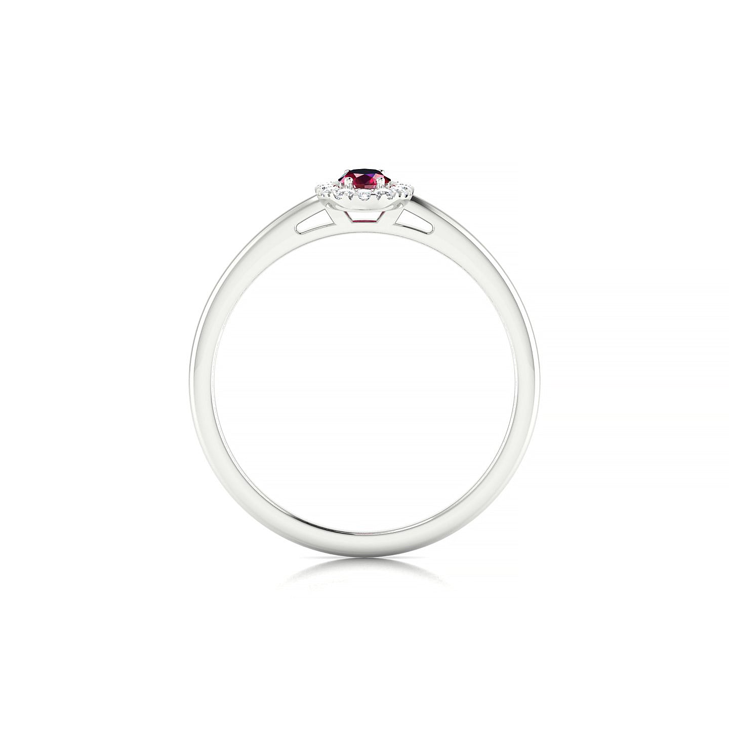 Solar | 18k White Gold 5 x 3 mm Oval Ruby Ring