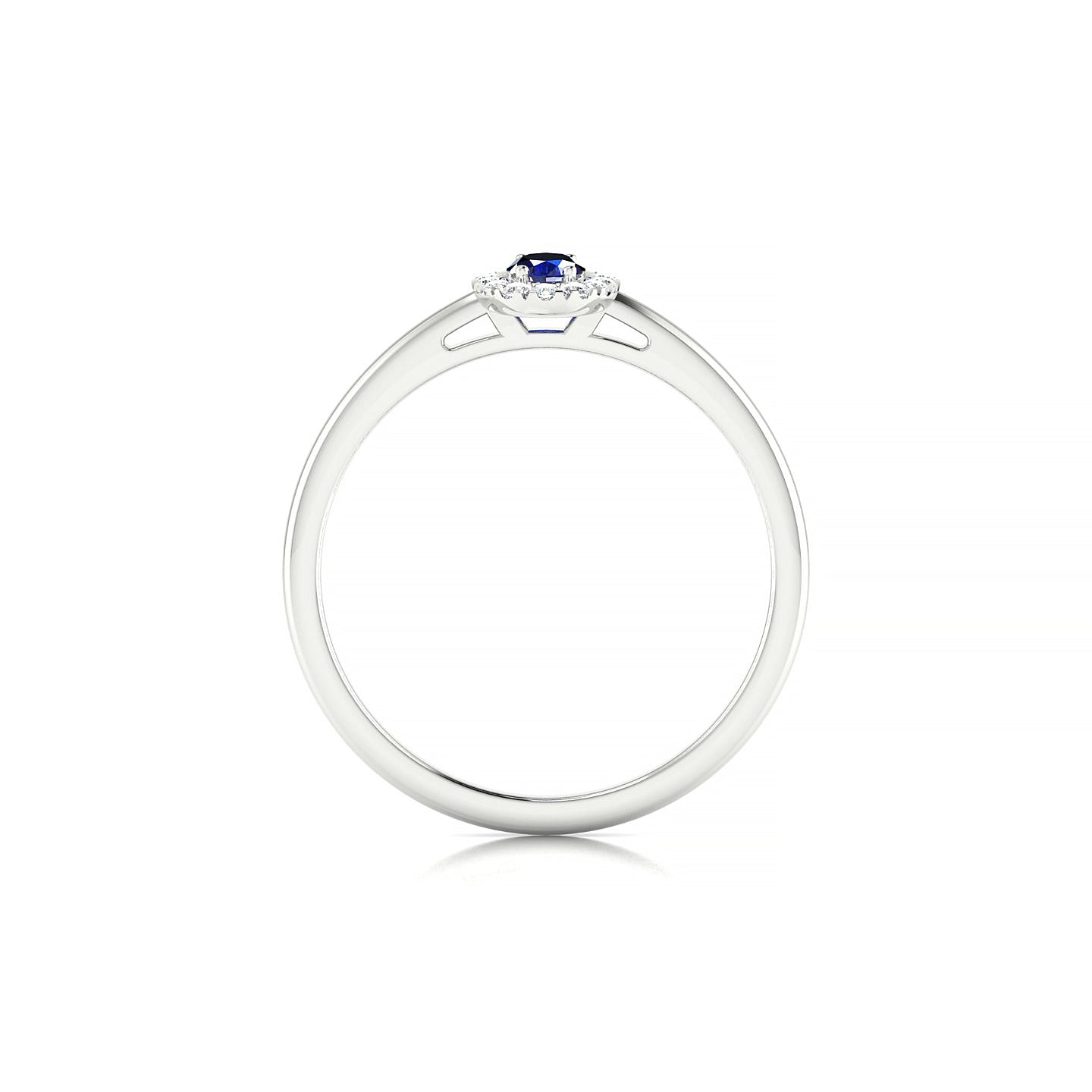 Solar | 18k White Gold 5 x 3 mm Oval Sapphire Ring