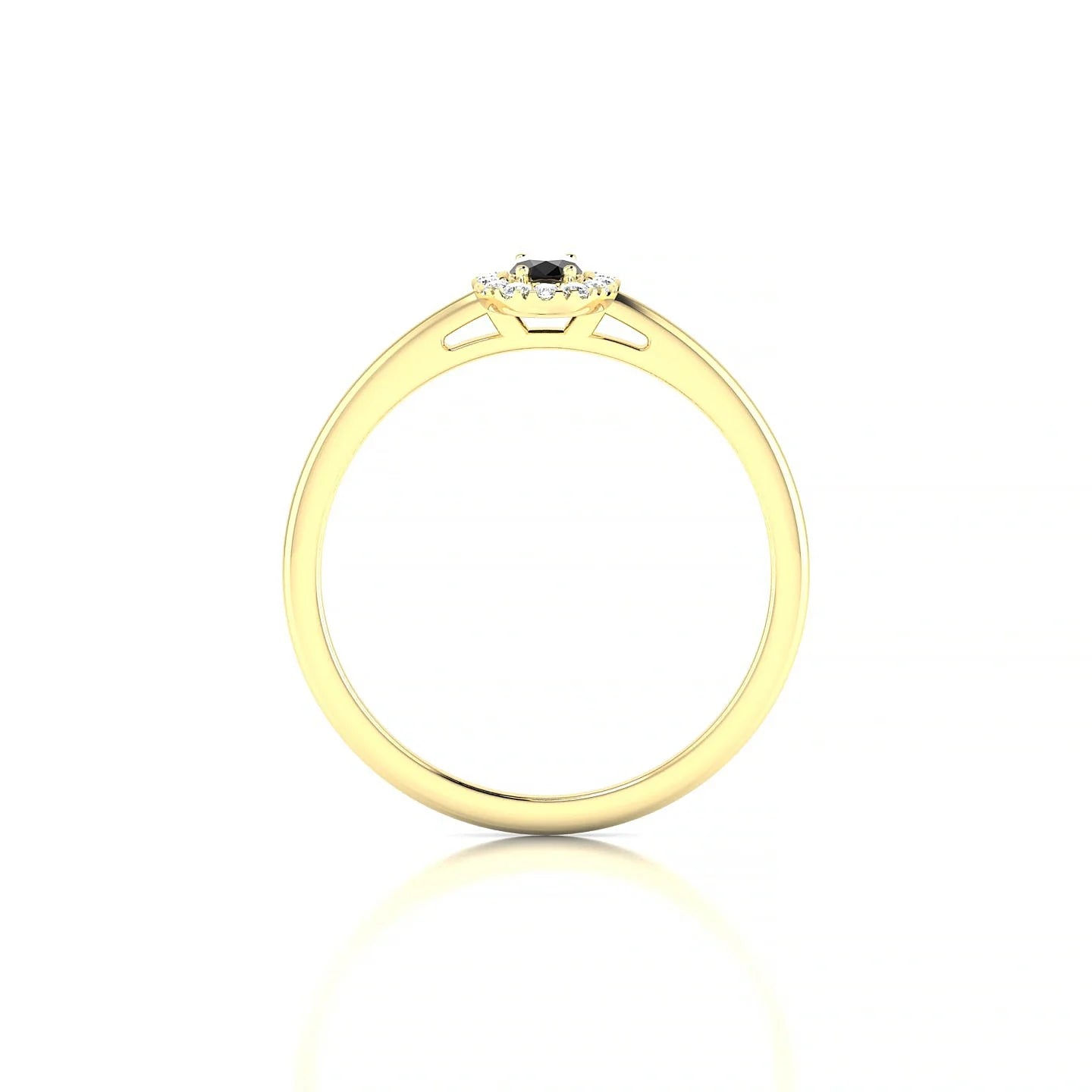 Solar | 18k Yellow Gold 5 x 3 mm Oval Black Diamond Ring
