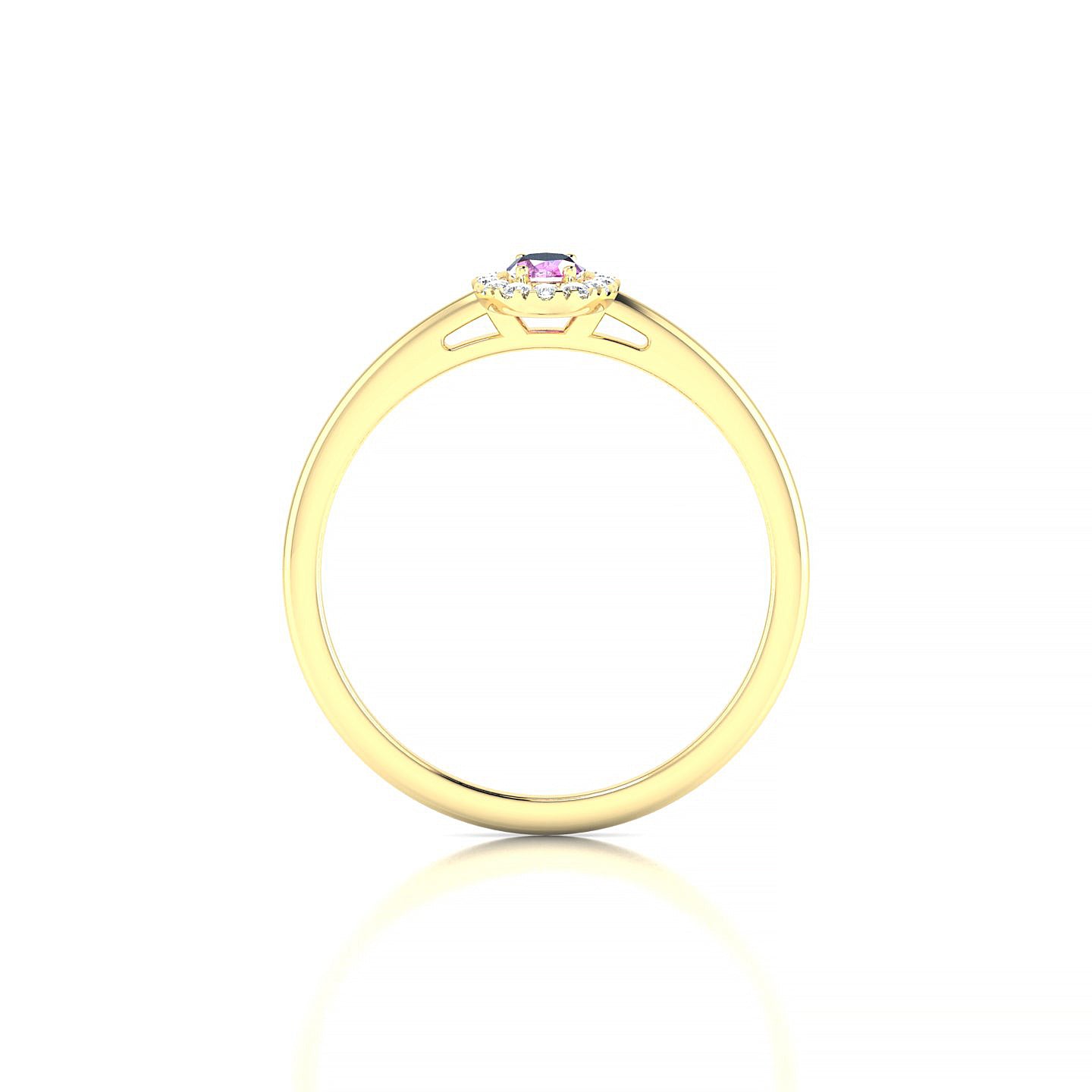 Solar | 18k Yellow Gold 5 x 3 mm Oval Pink Sapphire Ring