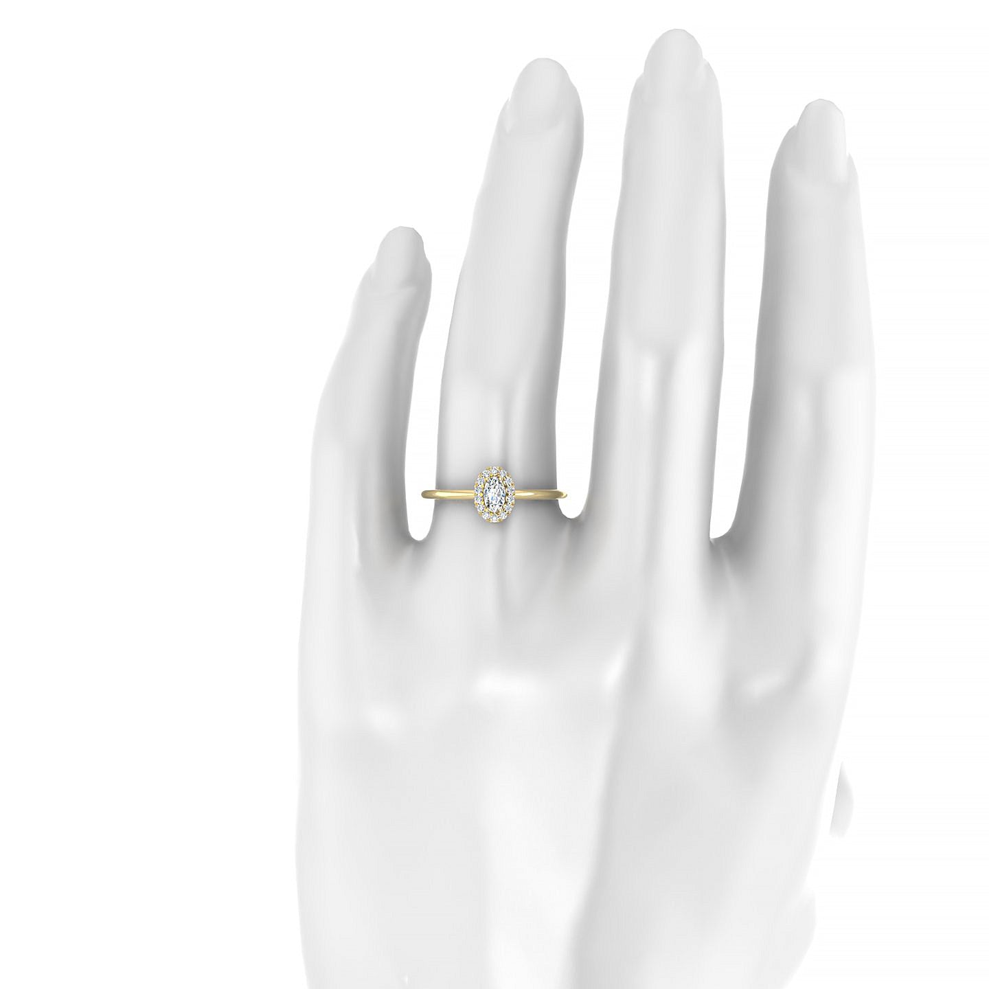 Solar | 18k Yellow Gold 5 x 3 mm Oval Diamond Ring