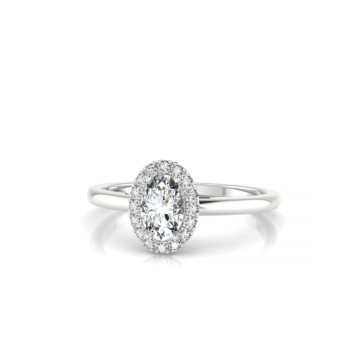Solar | 18k White Gold 6 x 4 mm Oval Diamond Ring