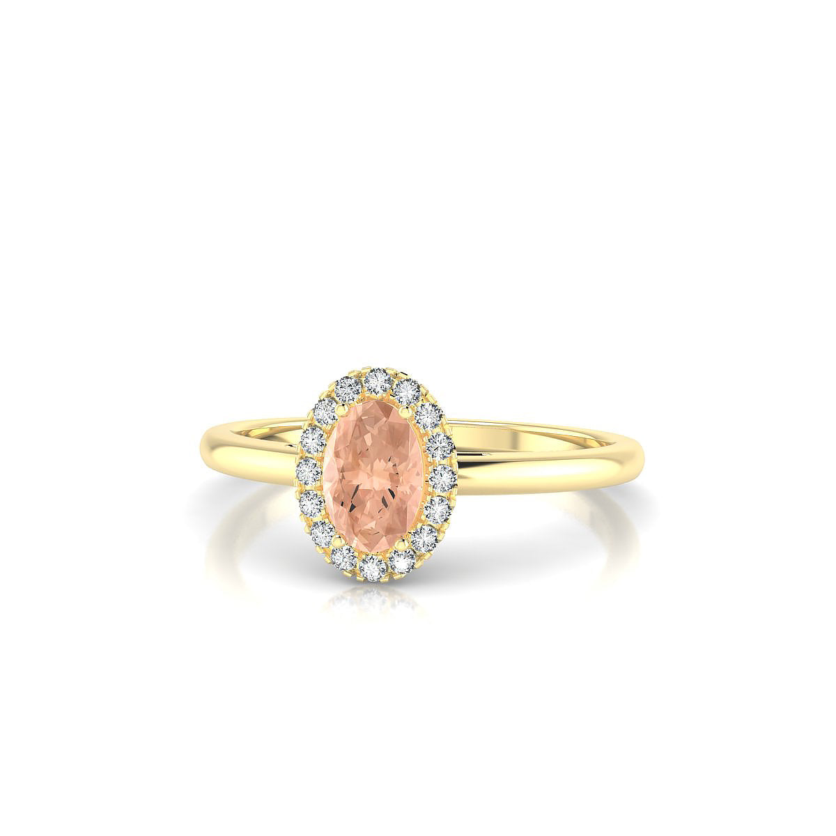 Solar | 18k Yellow Gold 6 x 4 mm Oval Morganite Ring