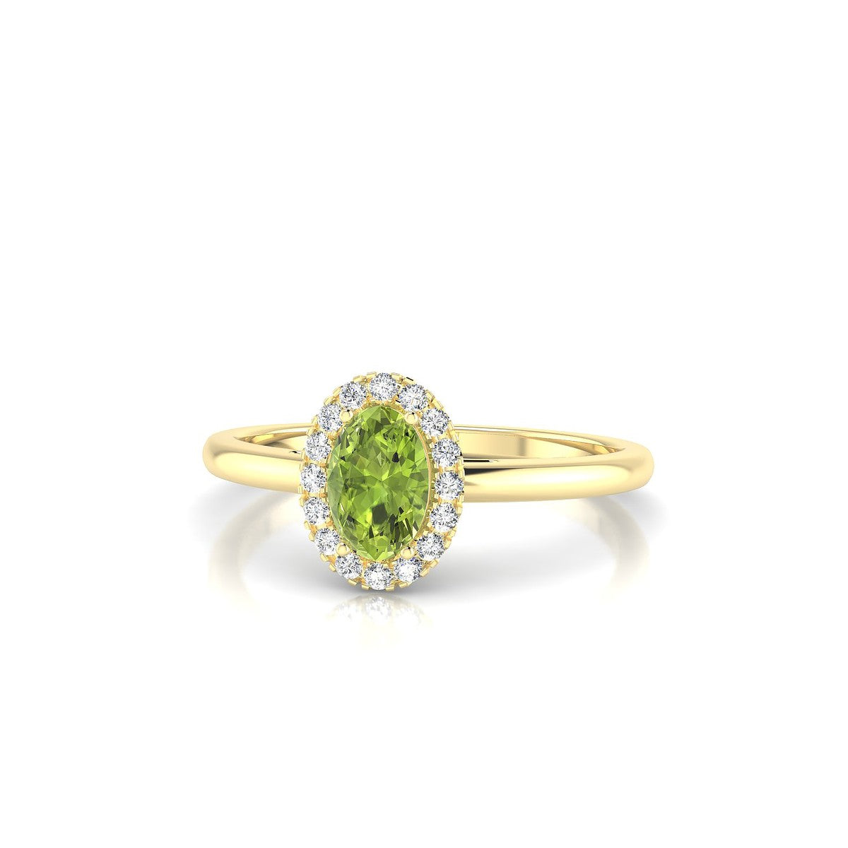 Solar | 18k Yellow Gold 6 x 4 mm Oval Peridot Ring
