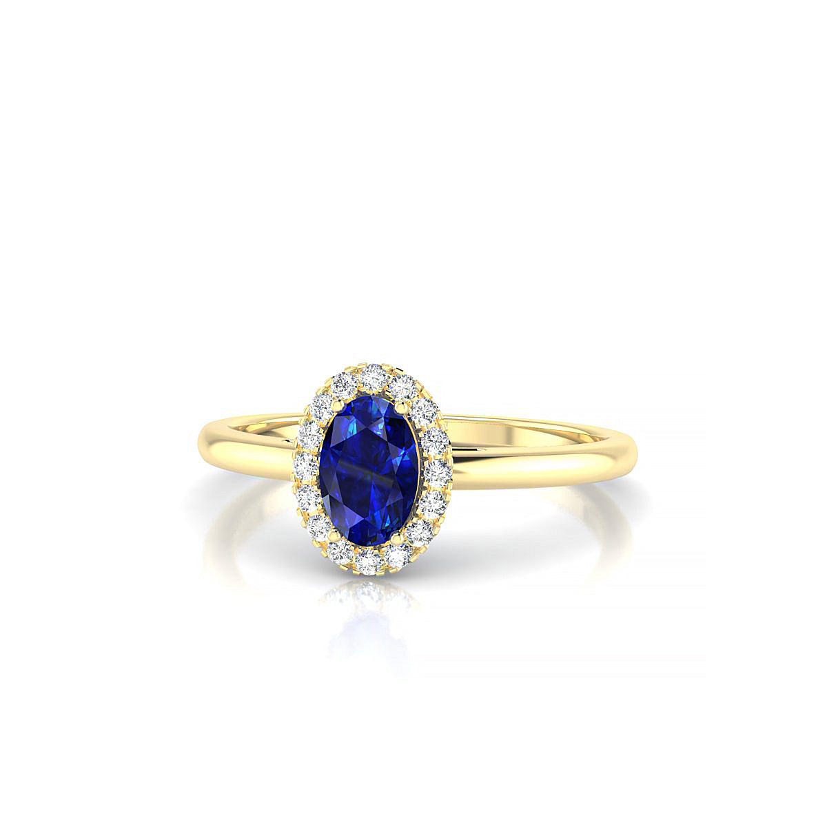 Solar | 18k Yellow Gold 6 x 4 mm Oval Sapphire Ring