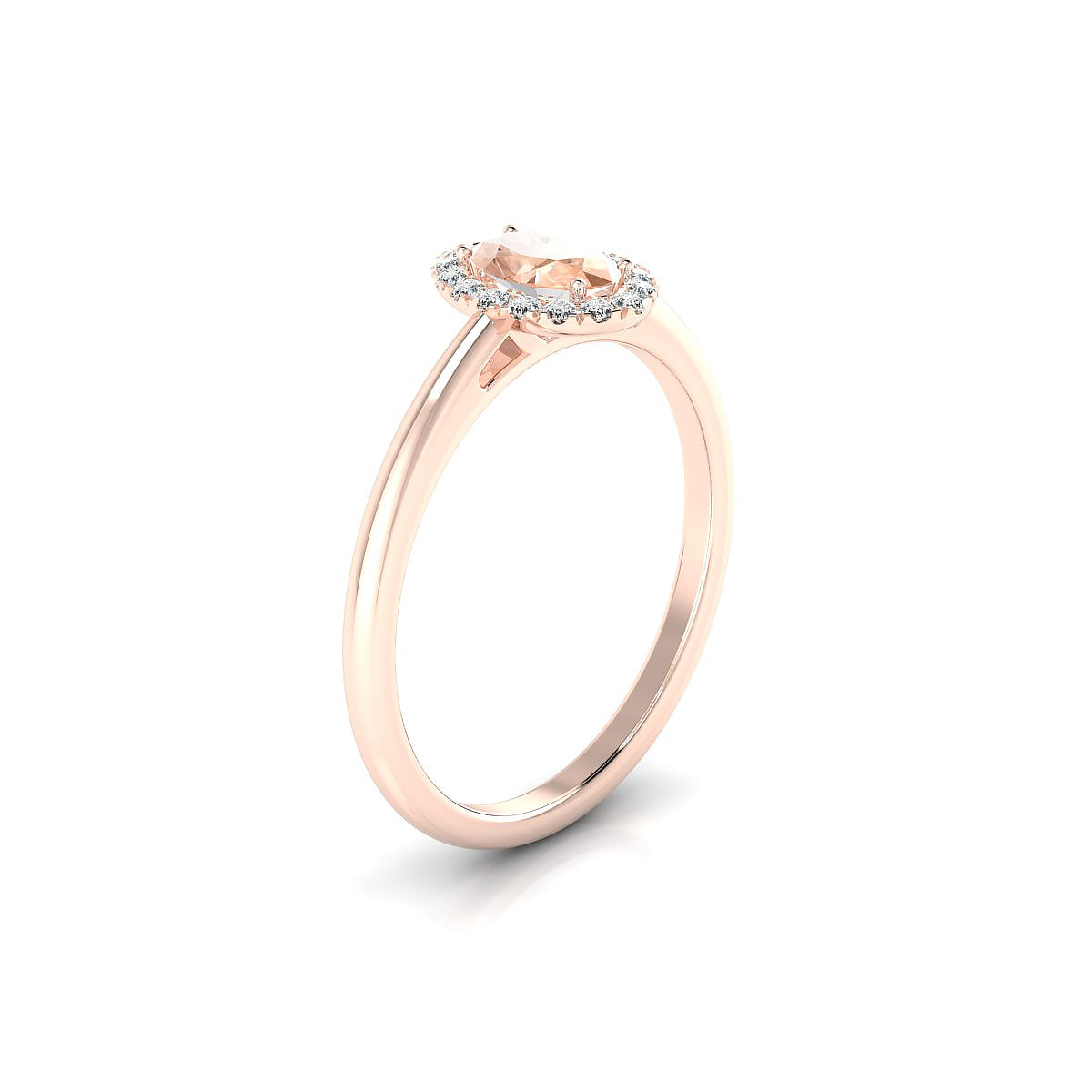 Solar | 18k Rose Gold 6 x 4 mm Oval Morganite Ring