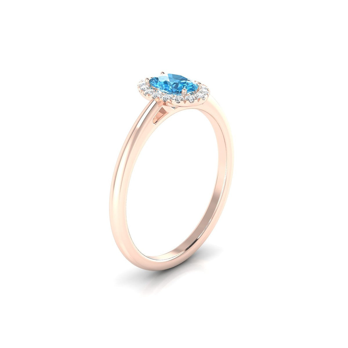 Solar | 18k Rose Gold 6 x 4 mm Oval Topaz Ring