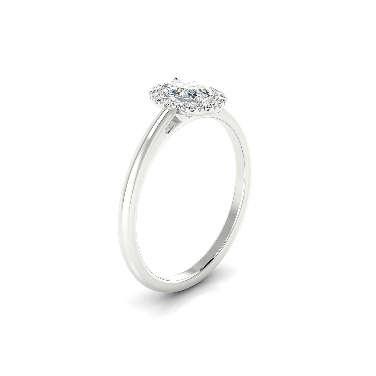 Solar | 18k White Gold 6 x 4 mm Oval Diamond Ring