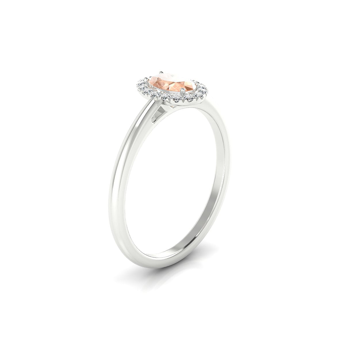 Solar | 18k White Gold 6 x 4 mm Oval Morganite Ring