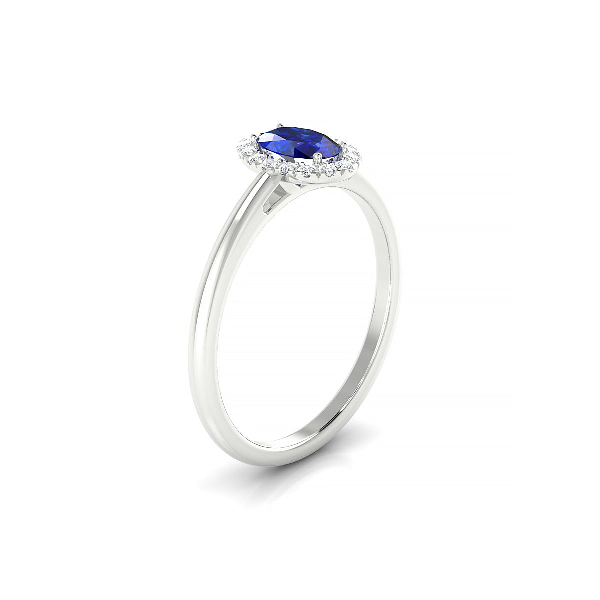 Solar | 18k White Gold 6 x 4 mm Oval Sapphire Ring