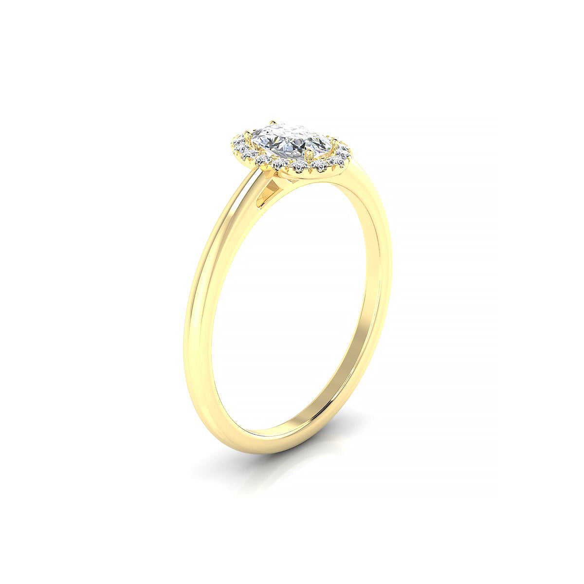 Solar | 18k Yellow Gold 6 x 4 mm Oval Diamond Ring