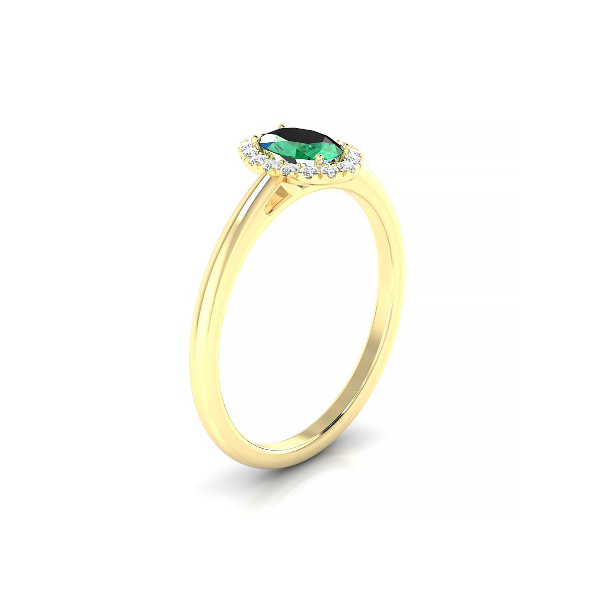 Solar | 18k Yellow Gold 6 x 4 mm Oval Emerald Ring