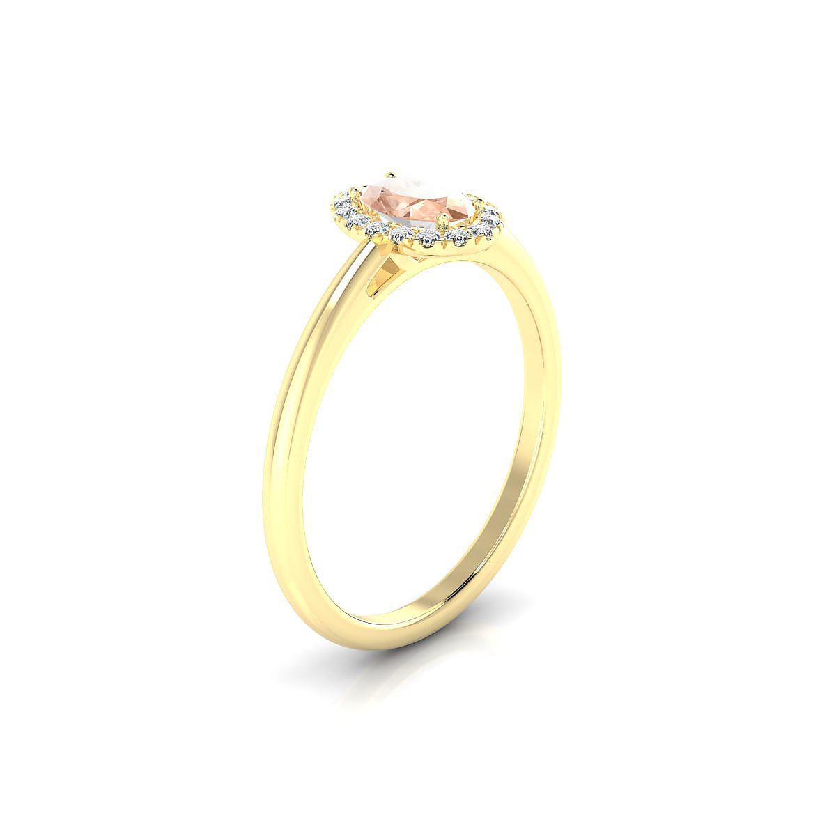 Solar | 18k Yellow Gold 6 x 4 mm Oval Morganite Ring