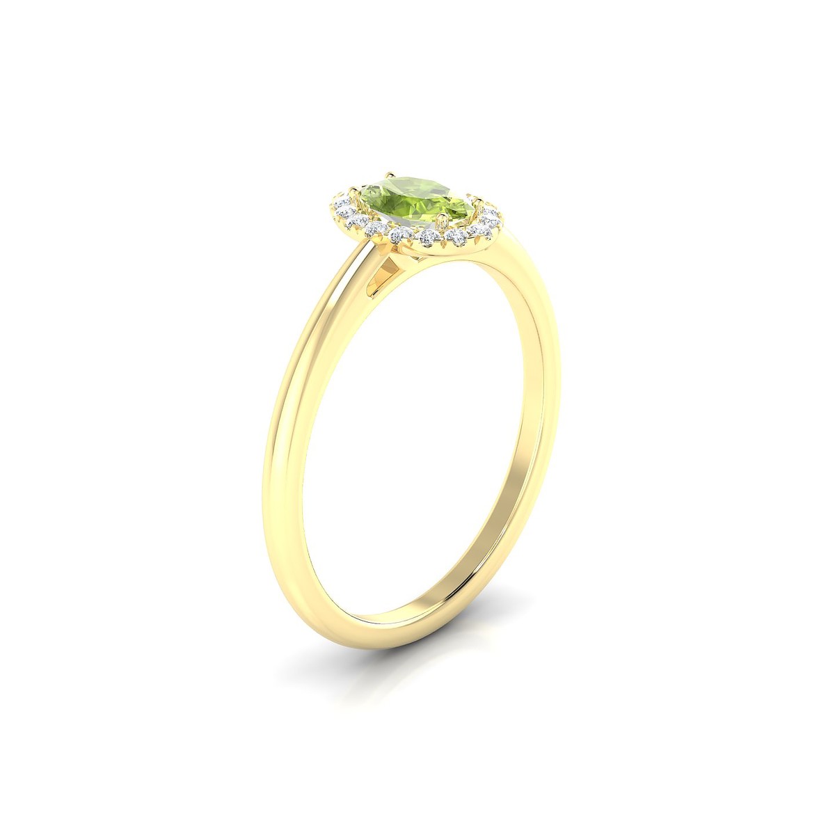 Solar | 18k Yellow Gold 6 x 4 mm Oval Peridot Ring