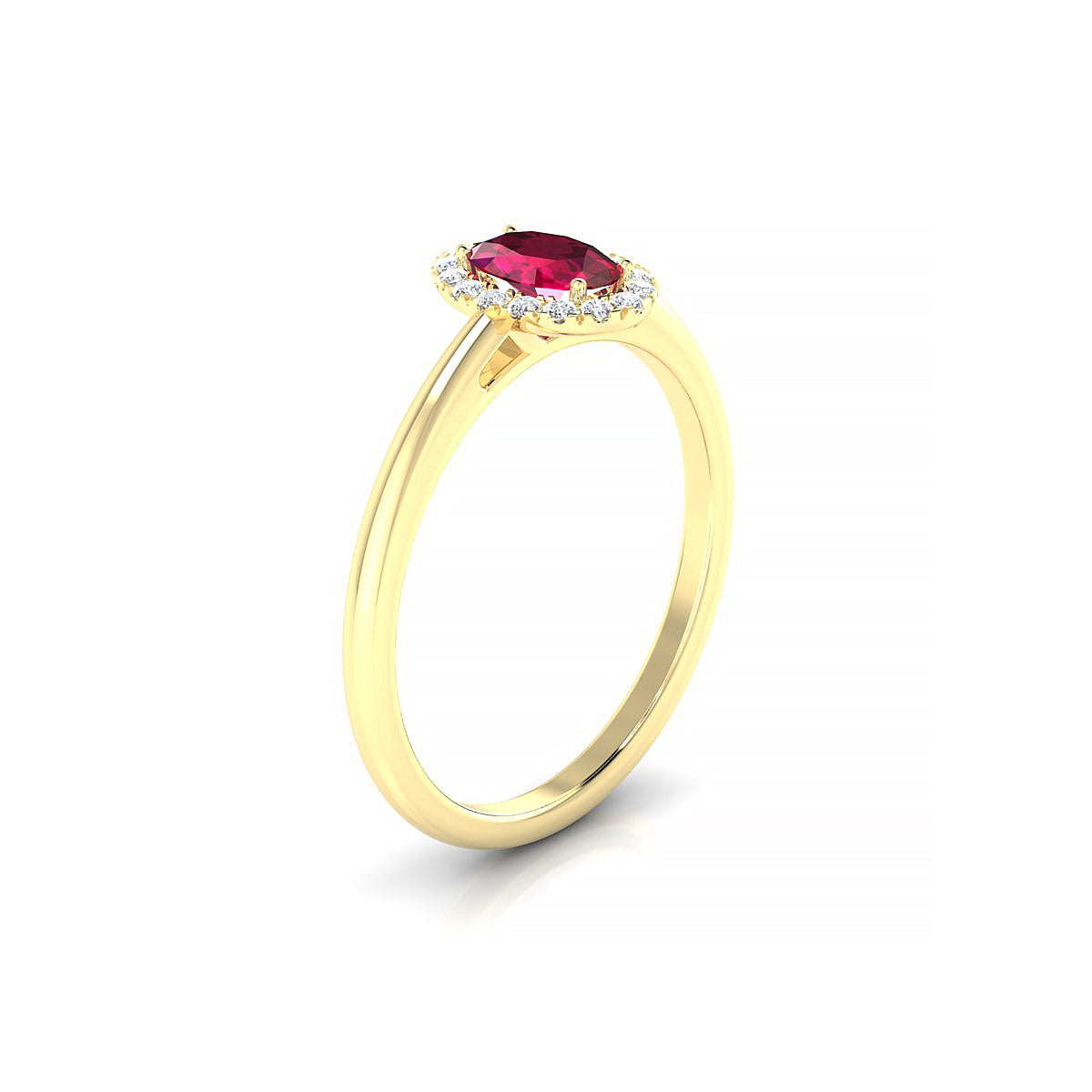 Solar | 18k Yellow Gold 6 x 4 mm Oval Ruby Ring