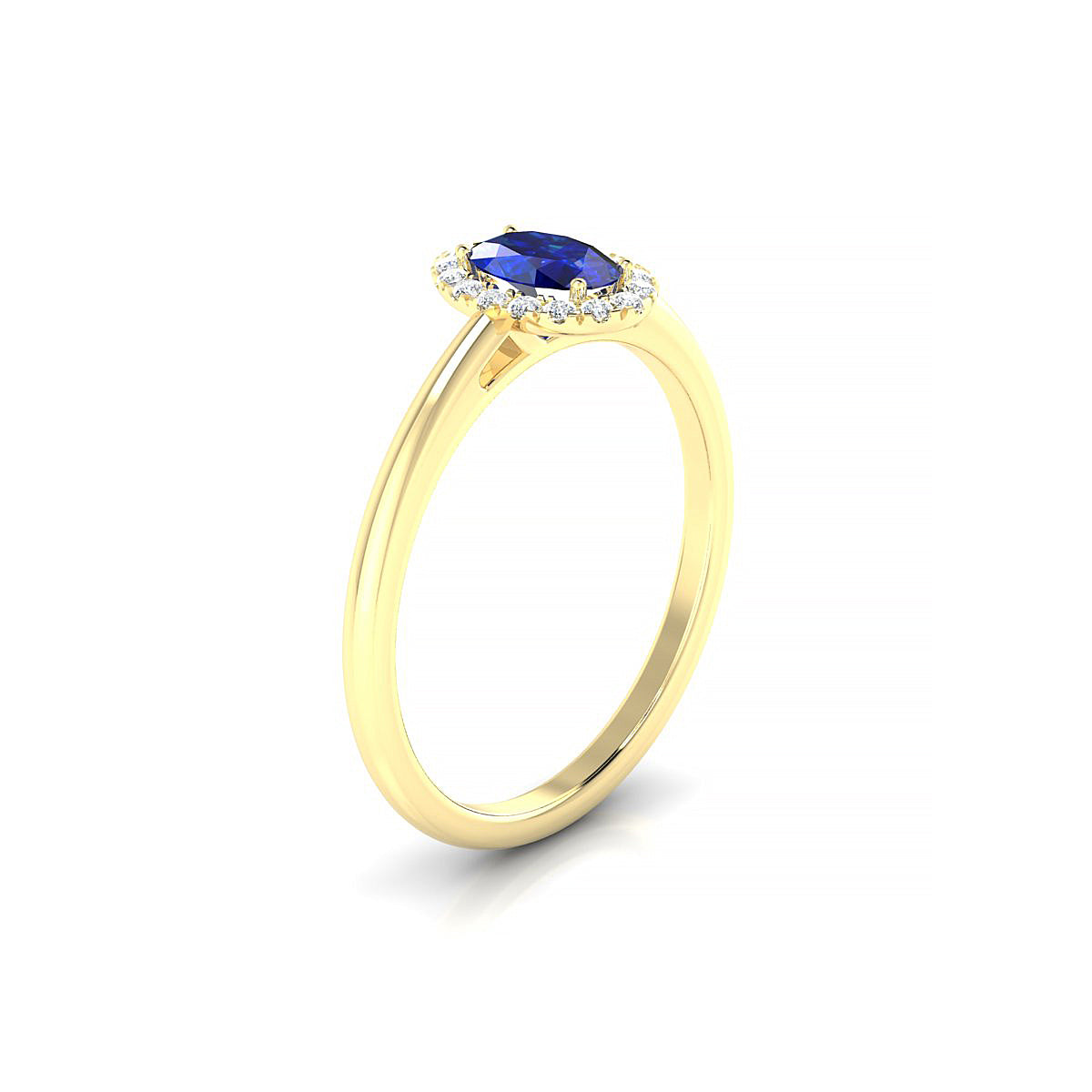 Solar | 18k Yellow Gold 6 x 4 mm Oval Sapphire Ring
