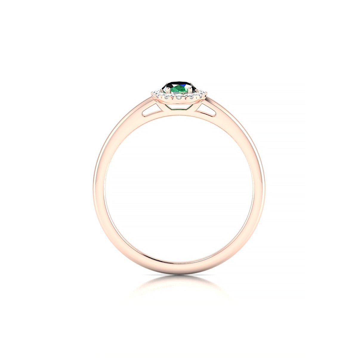 Solar | 18k Rose Gold 6 x 4 mm Oval Emerald Ring