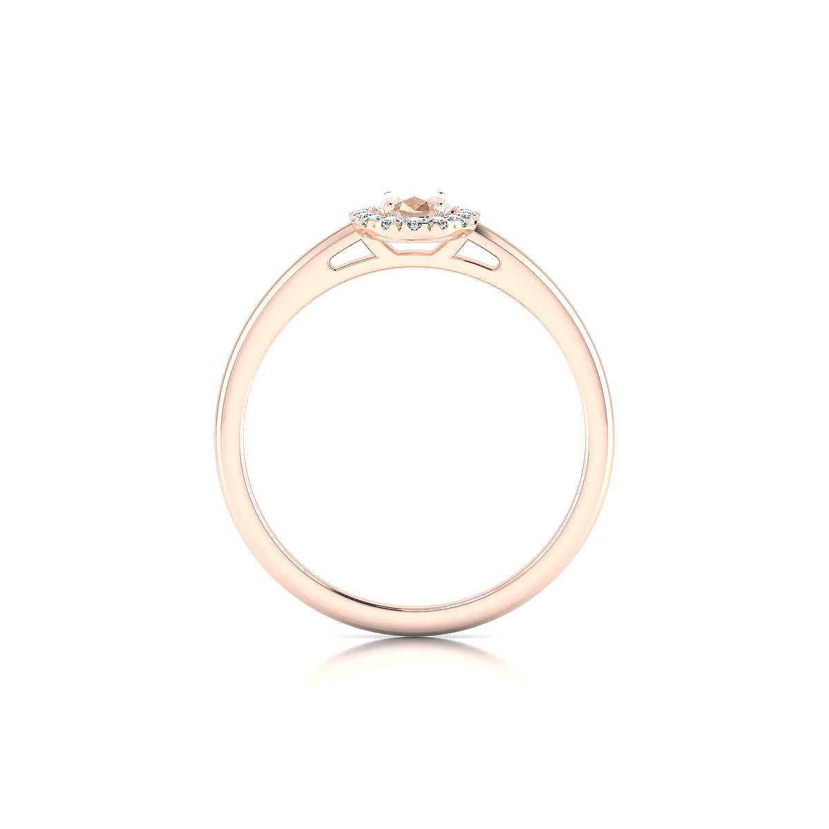 Solar | 18k Rose Gold 6 x 4 mm Oval Morganite Ring