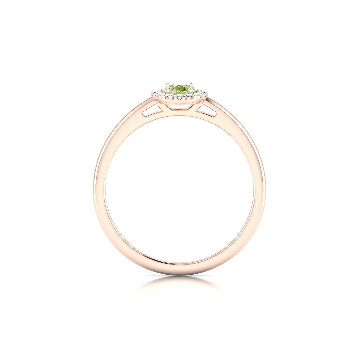 Solar | 18k Rose Gold 6 x 4 mm Oval Peridot Ring
