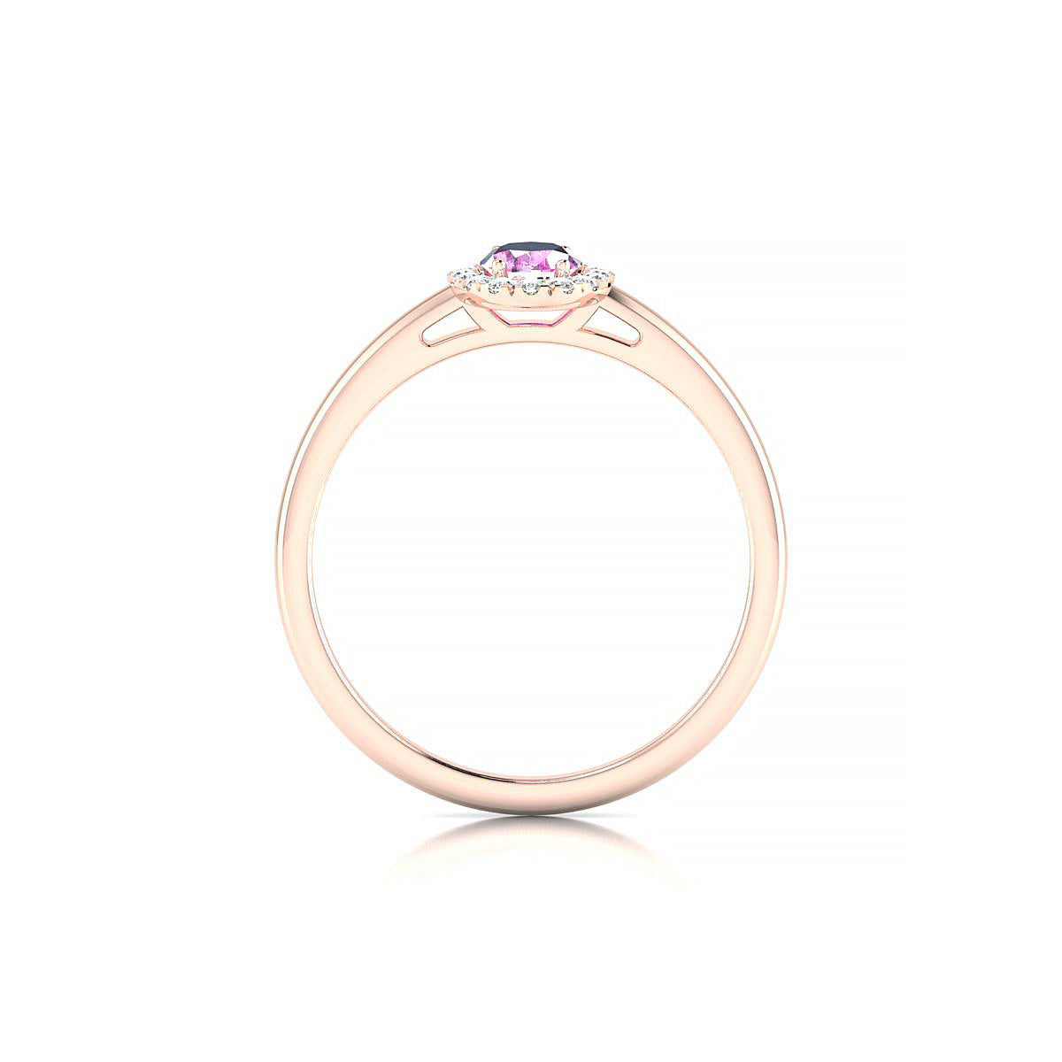 Solar | 18k Rose Gold 6 x 4 mm Oval Pink Sapphire Ring