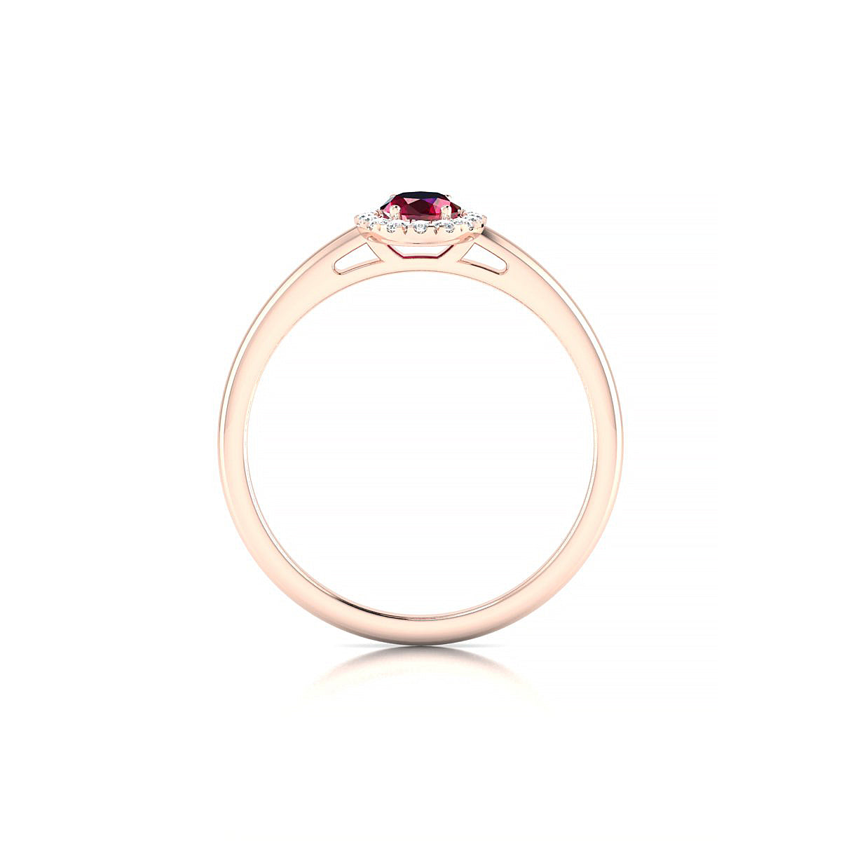 Solar | 18k Rose Gold 6 x 4 mm Oval Ruby Ring