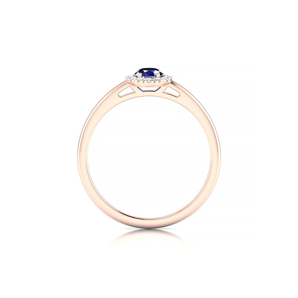 Solar | 18k Rose Gold 6 x 4 mm Oval Sapphire Ring