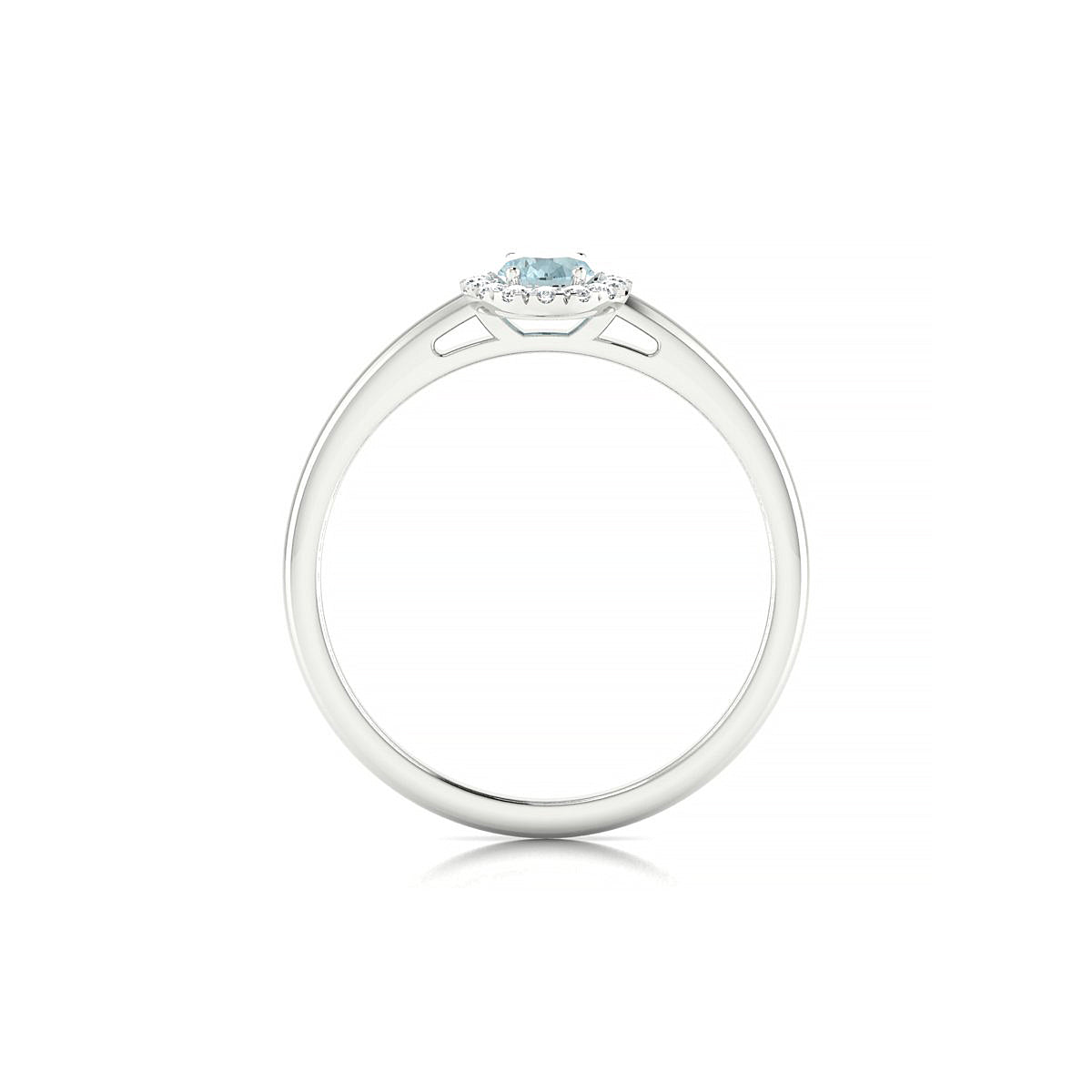 Solar | 18k White Gold 6 x 4 mm Oval Aquamarine Ring