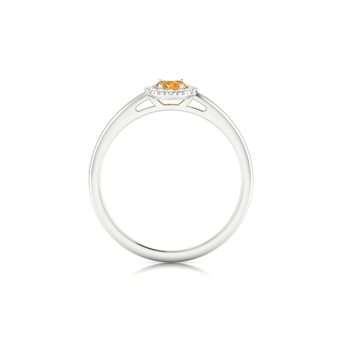 Solar | 18k White Gold 6 x 4 mm Oval Citrine Ring