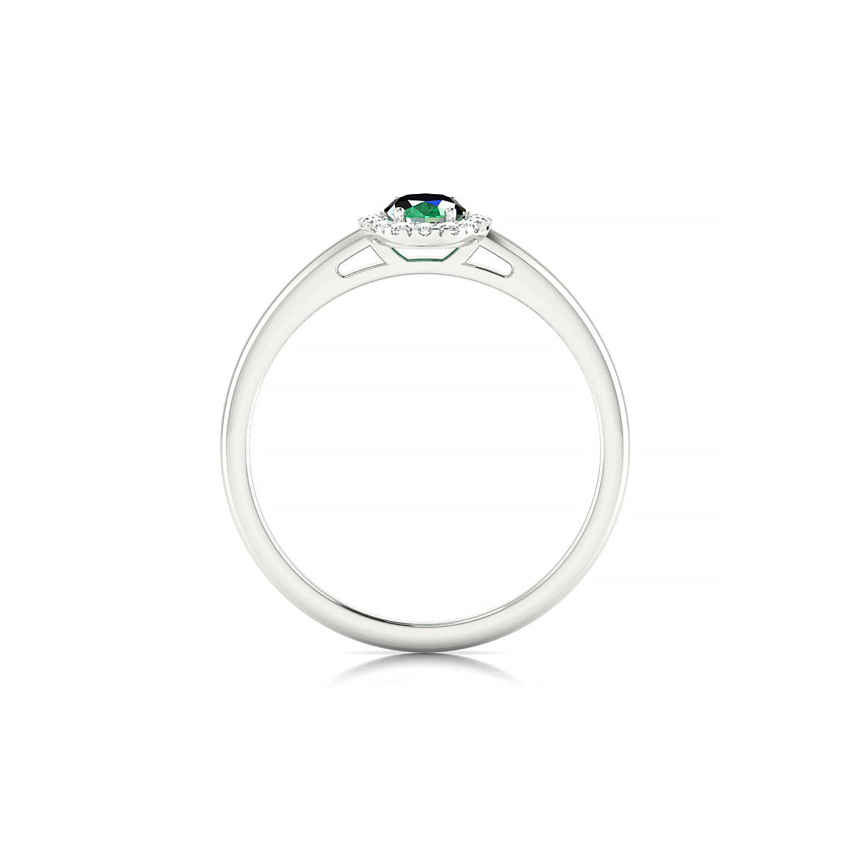Solar | 18k White Gold 6 x 4 mm Oval Emerald Ring