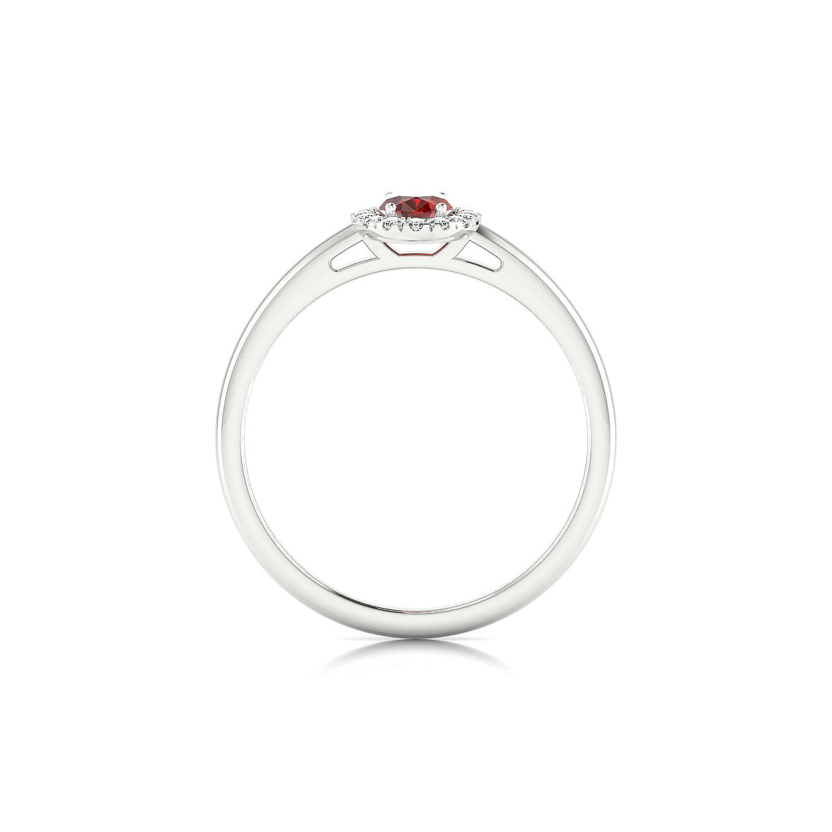 Solar | 18k White Gold 6 x 4 mm Oval Garnet Ring