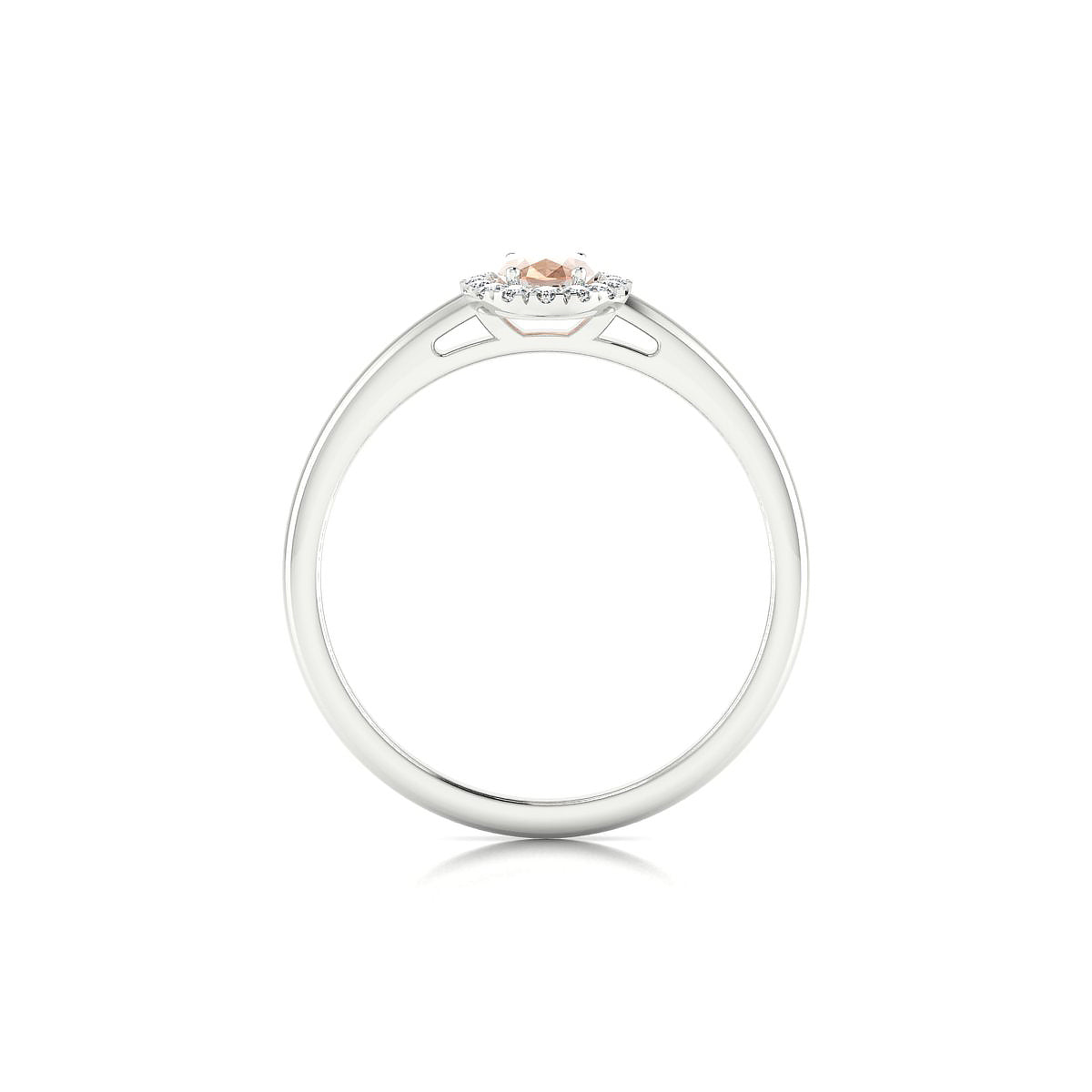 Solar | 18k White Gold 6 x 4 mm Oval Morganite Ring