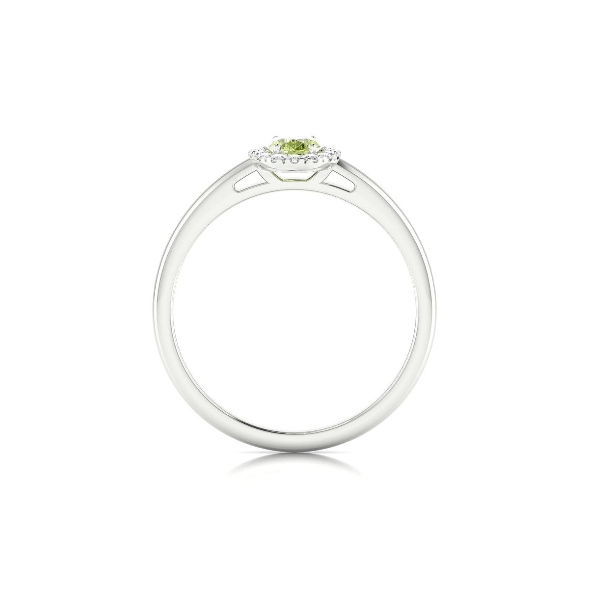 Solar | 18k White Gold 6 x 4 mm Oval Peridot Ring