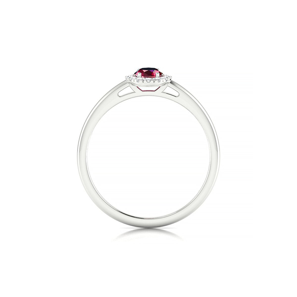Solar | 18k White Gold 6 x 4 mm Oval Ruby Ring