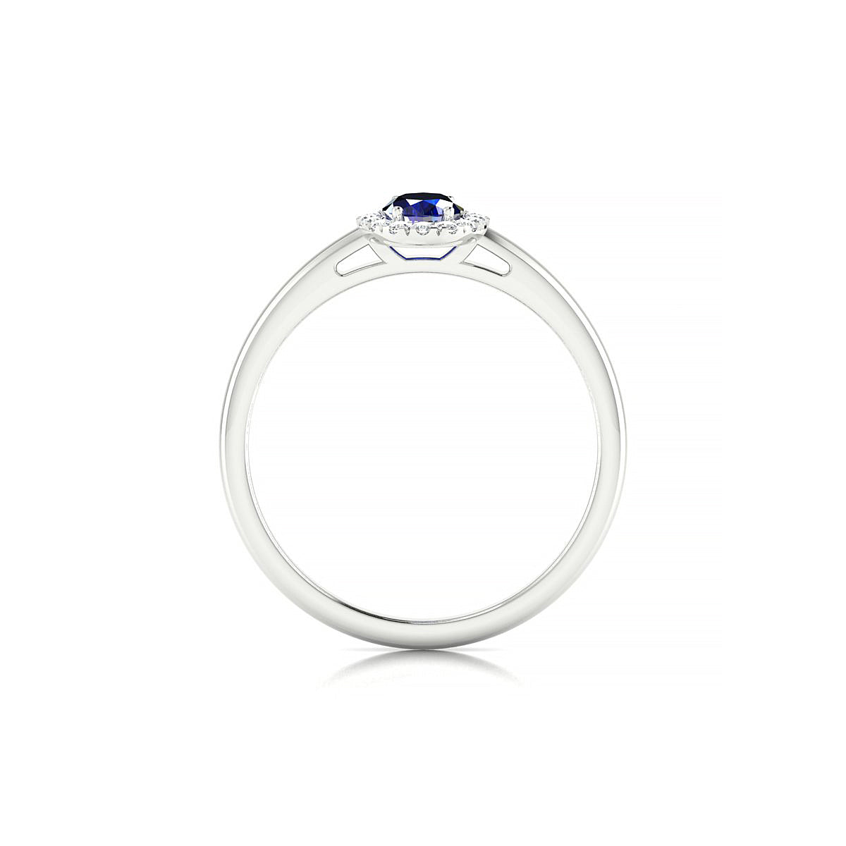 Solar | 18k White Gold 6 x 4 mm Oval Sapphire Ring