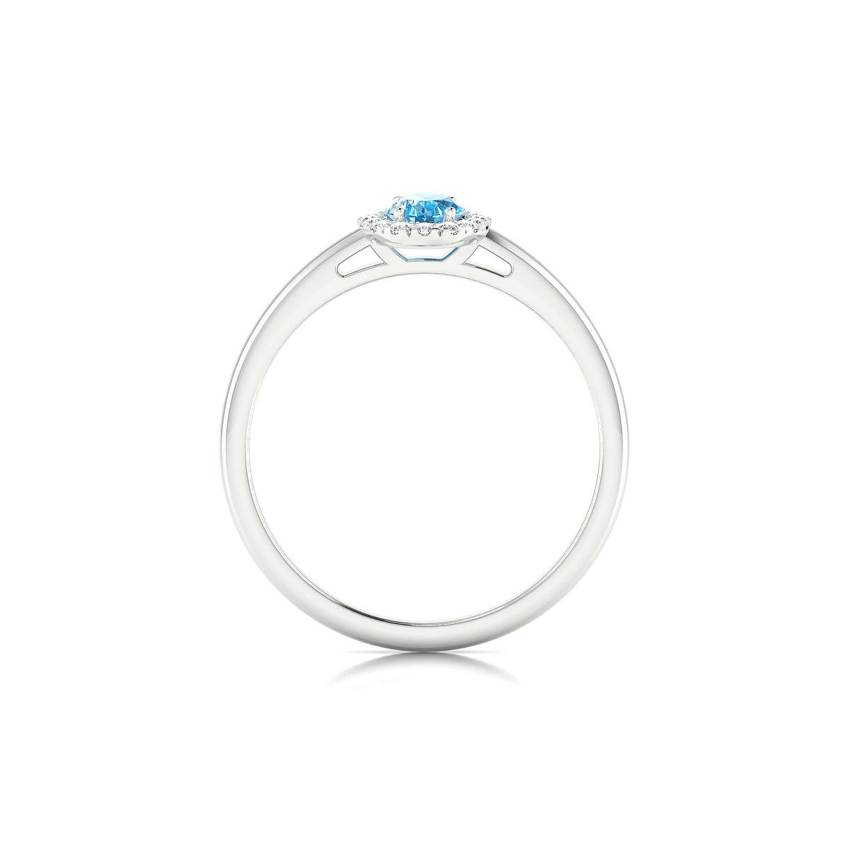 Solar | 18k White Gold 6 x 4 mm Oval Topaz Ring