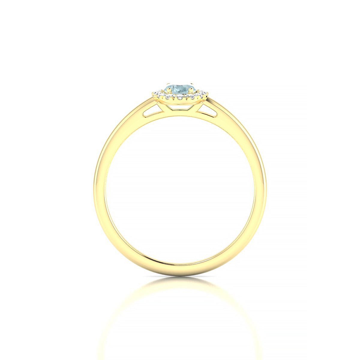Solar | 18k Yellow Gold 6 x 4 mm Oval Aquamarine Ring