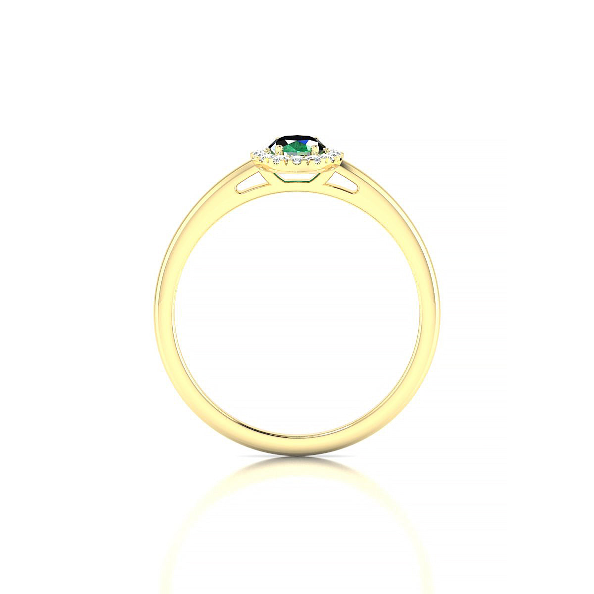 Solar | 18k Yellow Gold 6 x 4 mm Oval Emerald Ring