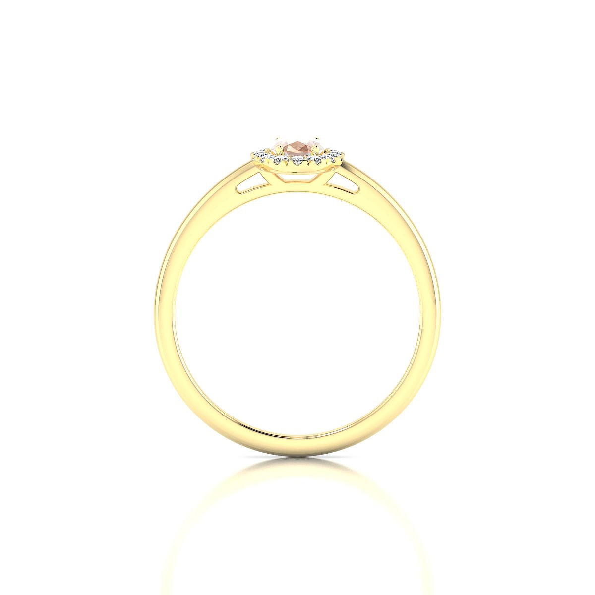 Solar | 18k Yellow Gold 6 x 4 mm Oval Morganite Ring