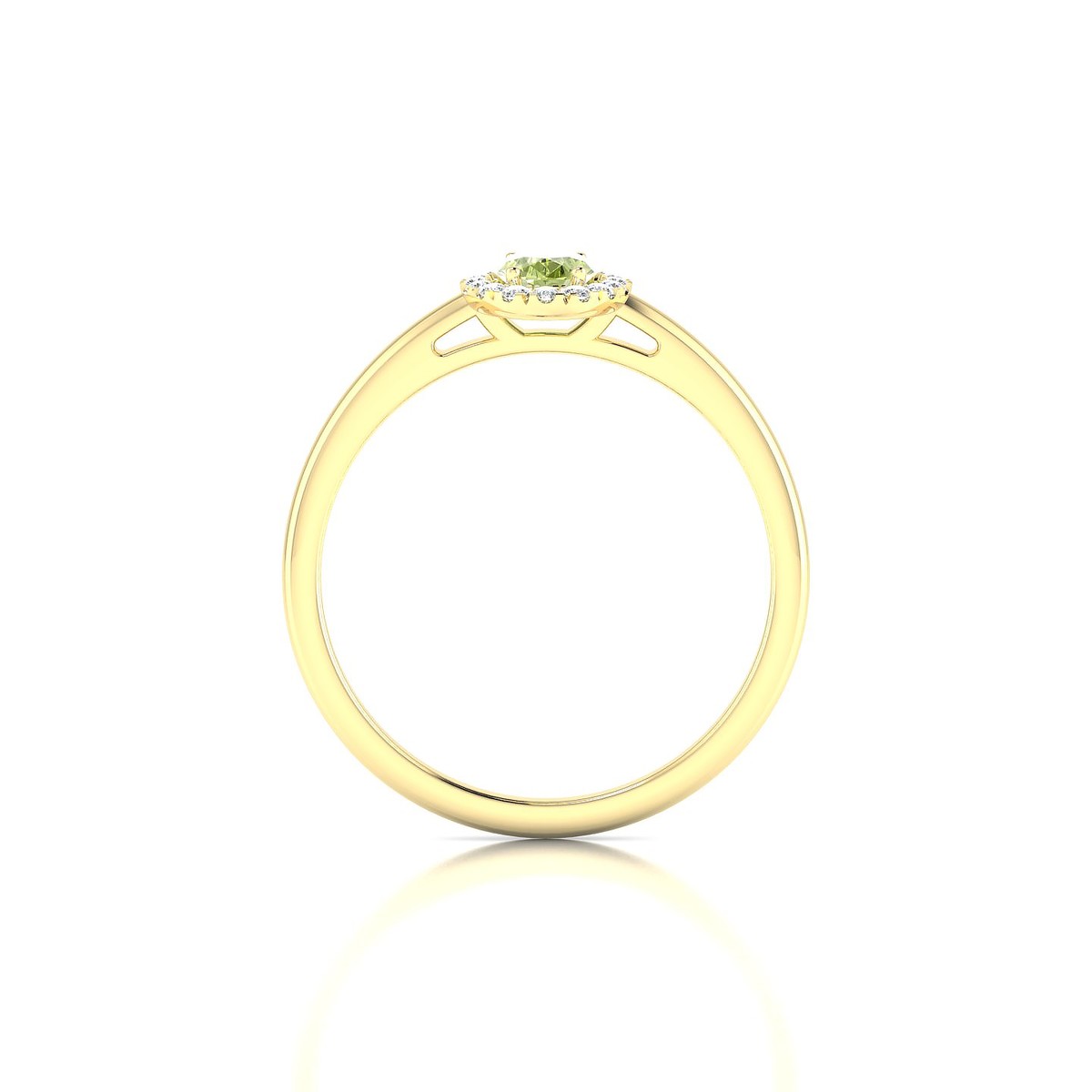 Solar | 18k Yellow Gold 6 x 4 mm Oval Peridot Ring
