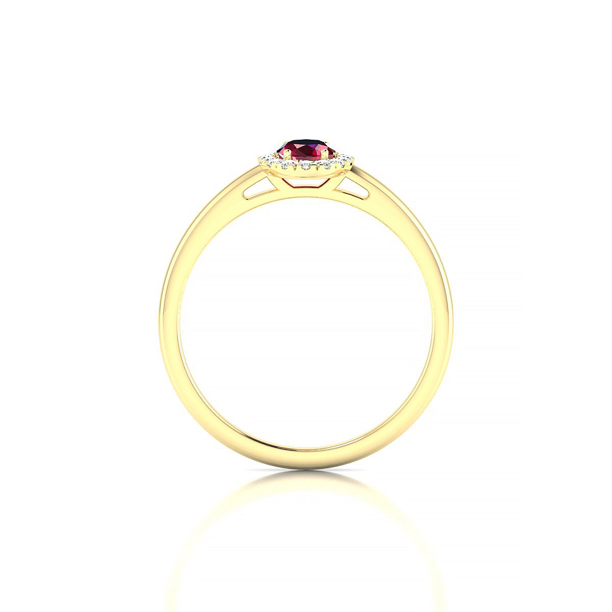 Solar | 18k Yellow Gold 6 x 4 mm Oval Ruby Ring