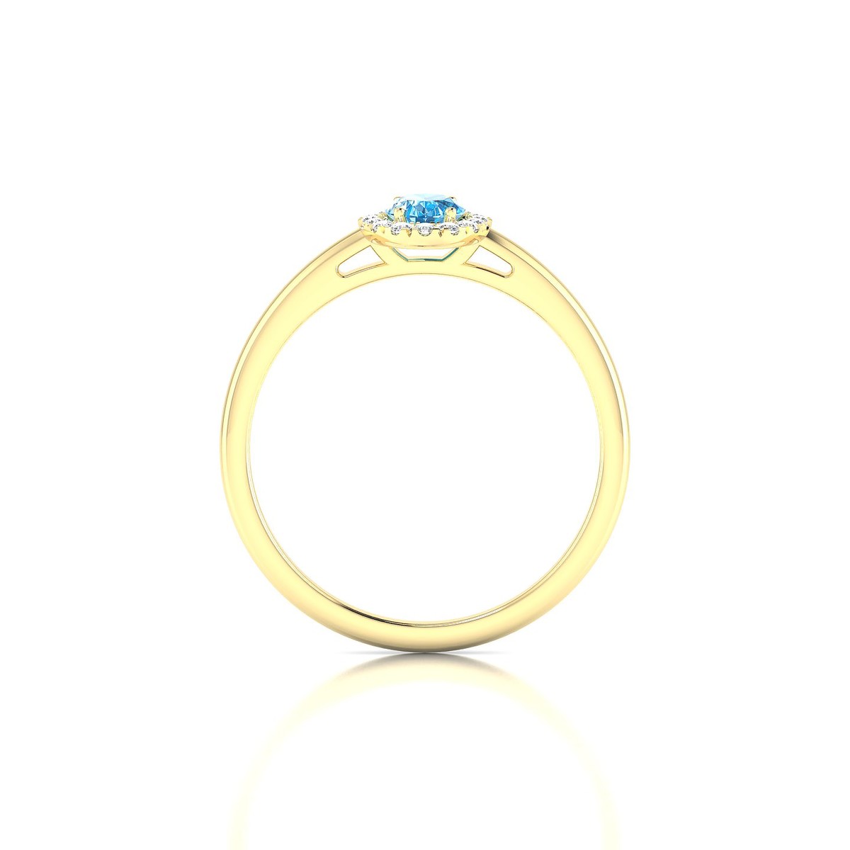 Solar | 18k Yellow Gold 6 x 4 mm Oval Topaz Ring