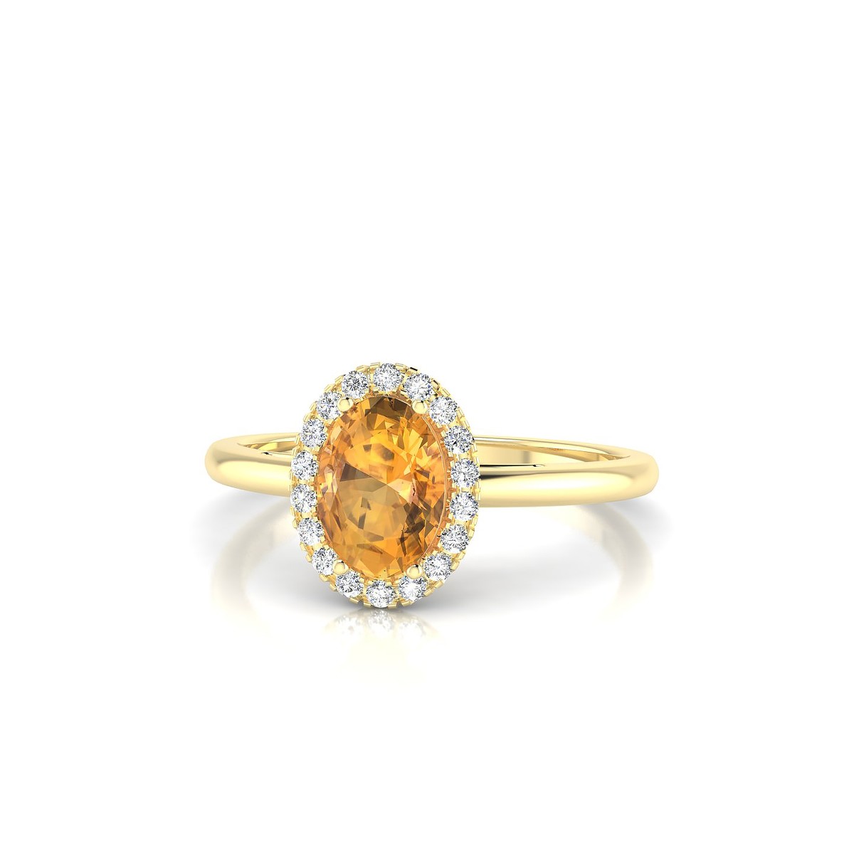 Solar | 18k Yellow Gold 7 x 5 mm Oval Citrine Ring