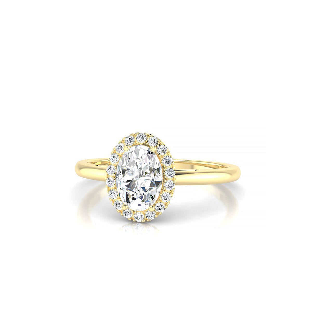 Solar | 18k Yellow Gold 7 x 5 mm Oval Diamond Ring